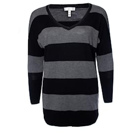Joie-Joie, Grey and Black striped sweater-Black,Grey
