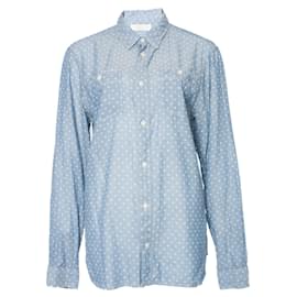 Autre Marque-ALL SAINTS, Light blue polkadot blouse in size M.-Blue
