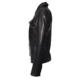 Autre Marque-G star Raw, Black leather jacket in size S.-Black