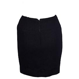 Chanel-Chanel, Vintage black boucle skirt.-Black