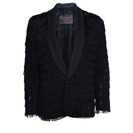 Undercover À l'abri, veste semi-transparente à franges. Noir