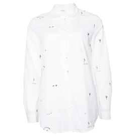 Autre Marque-Maison Scotch, White cotton shirt with embroidery.-White