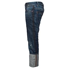 Dsquared2-Dsquared2, Calça jeans com canos extra altos torneados no tamanho IT42/S.-Azul