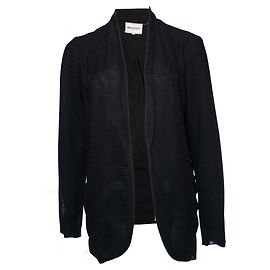 Autre Marque Amerikanischer Retro, Schwarze Strickjacke mit Tasche auf der Brust und 2 Seitentaschen groß 2/M. Schwarz