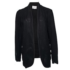 Autre Marque-American Retro, Black cardigan with pocket on the chest and 2 side pockets in size 2/M.-Black