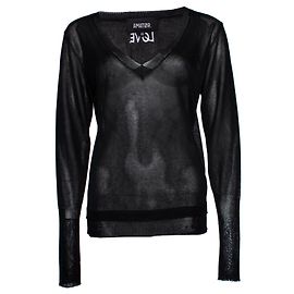 Autre Marque Amator, Schwarzes, halbtransparentes Lurex-Top. Schwarz
