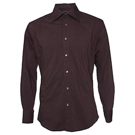 Autre Marque-Brian Dales, Brown shirt in size 17/43 (XXL).-Brown