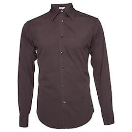 Yves Saint Laurent-YVES SAINT LAURENT, Camisa marrón.-Castaño