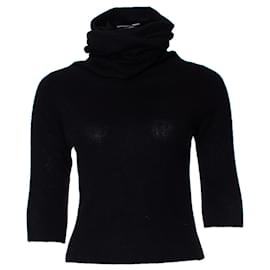 Joseph-JOSEPH,  cashmere top with extra long turtleneck.-Black