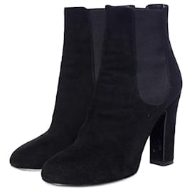 Dolce & Gabbana-DOLCE & GABBANA, Black suede heeled chelsea boots.-Black