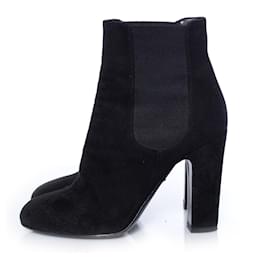 Dolce & Gabbana-DOLCE & GABBANA, Black suede heeled chelsea boots.-Black