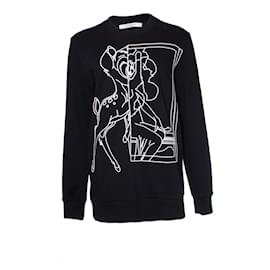 Givenchy-Givenchy, Sweat-shirt ras du cou à contour miroir Bambi.-Noir
