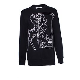 GIVENCHY, Moletom com gola redonda Bambi Mirror Out. Preto