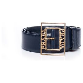 Prada, cinto vintage de couro azul escuro. Azul