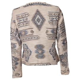 Set-SET, Ethnic woven jacket in beige and blue-Other