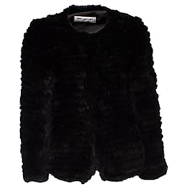 Autre Marque-Anna Ventura, Knitted fur cardigan-Black
