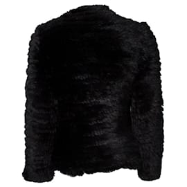 Autre Marque-Anna Ventura, Cardigan en fourrure tricotée-Noir