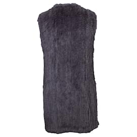 Autre Marque-DNA, knitted fur gilet-Grey
