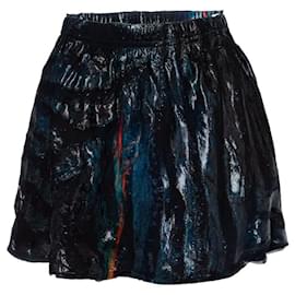 Iro-IRO, Metallic printed mini skirt-Black