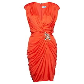 Blumarine-BLUMARINE, Orange draped dress-Orange