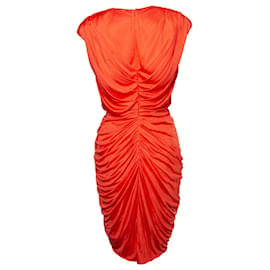 Blumarine-BLUMARINE, Orange draped dress-Orange