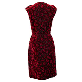 Prada-Prada, vestido de veludo vermelho-Vermelho