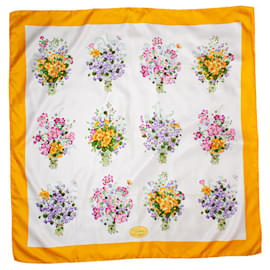 Gucci-gucci, Vintage scarf with floral print-Yellow