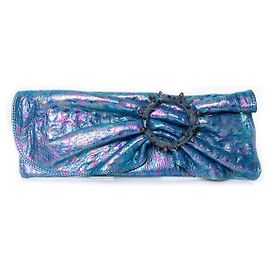 Autre Marque Maison Du Posh, Blue ostrich leather clutch Blue