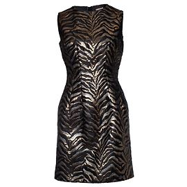 Roberto Cavalli, Lurex zebra printed dress Black