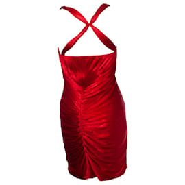 Roberto Cavalli-Roberto Cavalli, wrinkled and draped bustier dress-Red