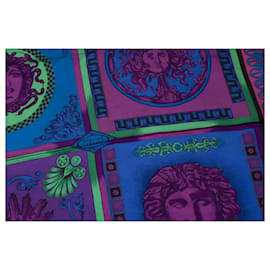 Gianni Versace-Versace dell'atelier, Sciarpa con Medusa multicolore-Multicolore
