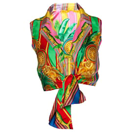 Gianni Versace-Gianni Versace Couture, camisa con nudo-Multicolor