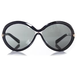 Louis Vuitton-Louis Vuitton, Black oval sunglasses-Black