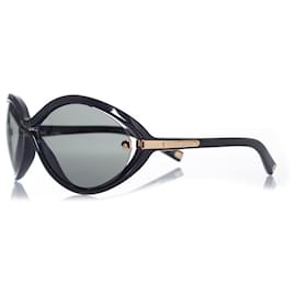 Louis Vuitton-Louis Vuitton, Black oval sunglasses-Black