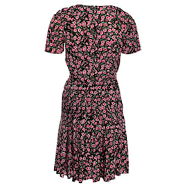 The Kooples-DIE KOOPLES, schwarzes Kleid mit Blumendruck-Schwarz,Pink