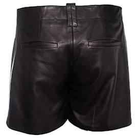 Barbara Bui-Barbara Bui, Black leather shorts.-Black
