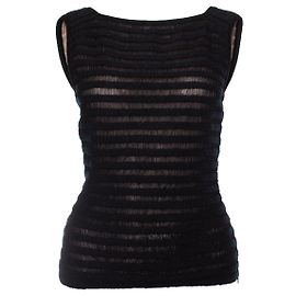 Alaïa, top semitransparente a rayas negras Negro
