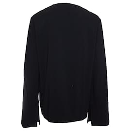 Marni-Marni, Black blouse with bow and flutter sleeves.-Black