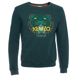 Kenzo, suéter verde con parte superior. Verde
