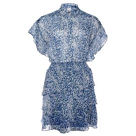 Autre Marque Dante 6, leopard print suit with lurex. Blue