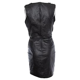 Autre Marque-Gestuz, Leather dress with draped collar-Black