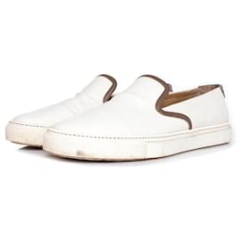 Hermès-Hermes, Zapatillas sin cordones de piel blanca.-Blanco