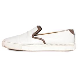 Hermès-Hermes, Slip on sneakers in white leather-White