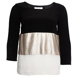 Stella Luna Ella Luna, Top t-shirt con lurex Nero D'oro