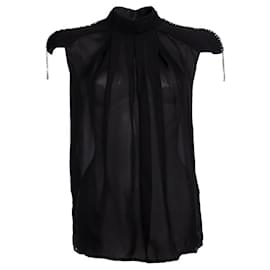 PIERRE BALMAIN, top with shoulder pads Black
