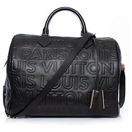 Louis Vuitton-Louis Vuitton, speedy cube in pelle di vitello goffrata-Nero