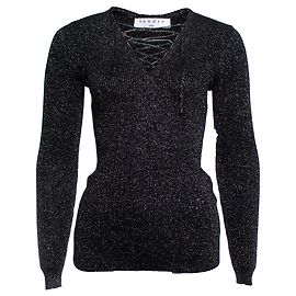 Sandro, Silbernes Lurex-Stretch-Top Silber