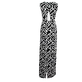 French Connection-French connection, Maxi dress in black and white-Black,White