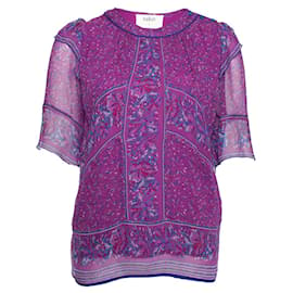 Autre Marque-Ba&Sh, Purple top with floral print-Purple