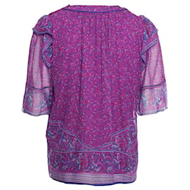 Autre Marque-Ba&Sh, Purple top with floral print-Purple